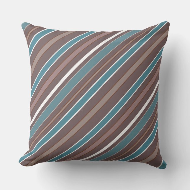 Geometric Diagonal Stripes with any Colour Throw Pillow (Front)