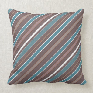 Geometric Diagonal Stripes with any Colour Throw Pillow
