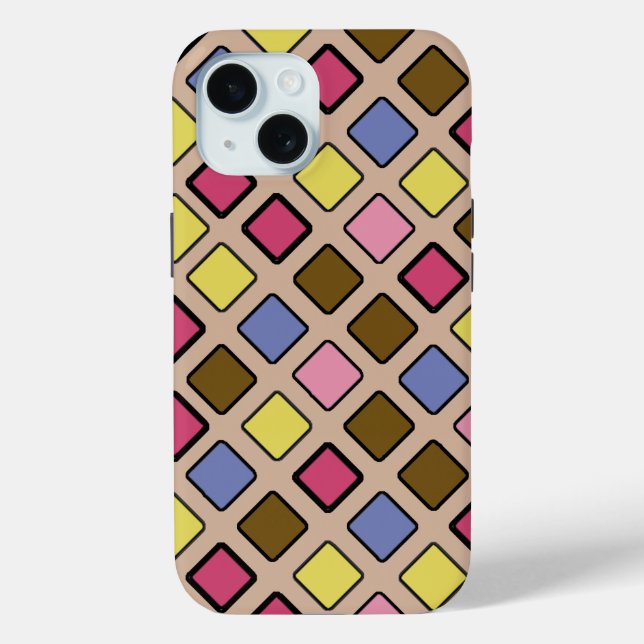 Geometric Diagonal Tiles on any Colour Case-Mate iPhone Case (Back)