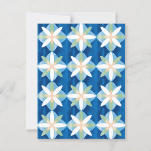 Geometric diamond flowers postcard