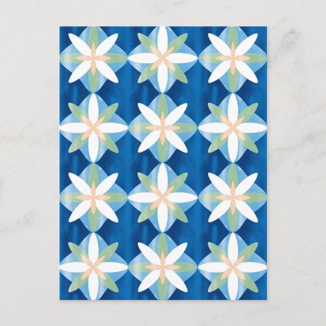Geometric diamond flowers postcard (Front)