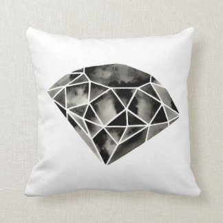 Geometric Diamond . Modern . Black White . Pillow