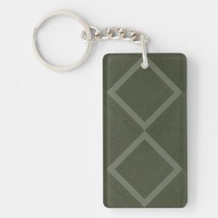 Geometric Diamond Moss Green Keychain – Customize