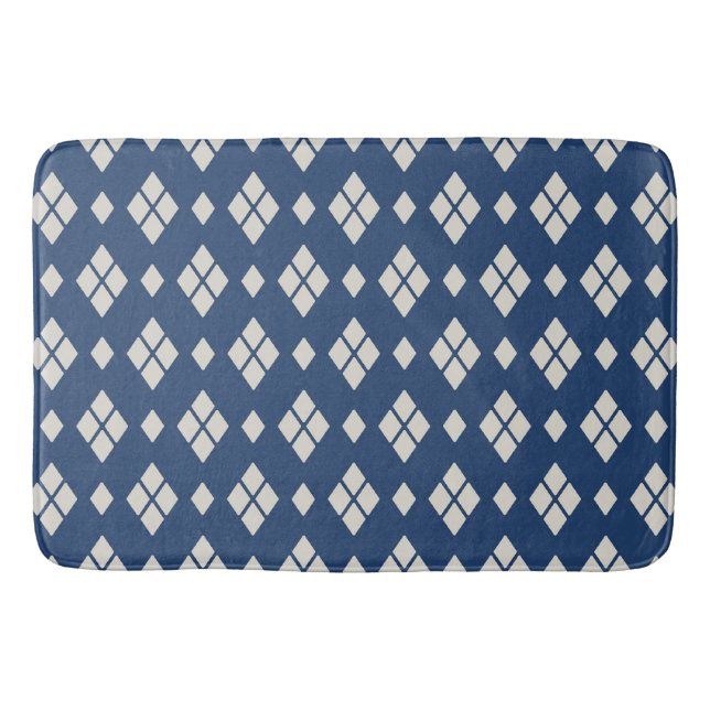 Geometric Diamond Pattern Bath Mat (Front)
