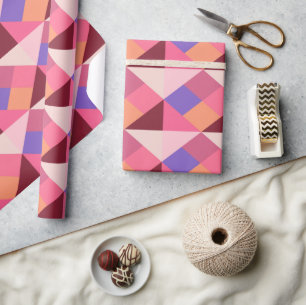 Geometric Diamond Pattern – Pink & purple Wrapping Paper