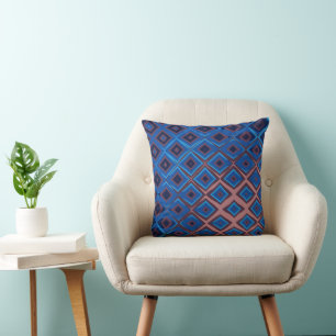 Geometric Diamond Pattern  Throw Pillow