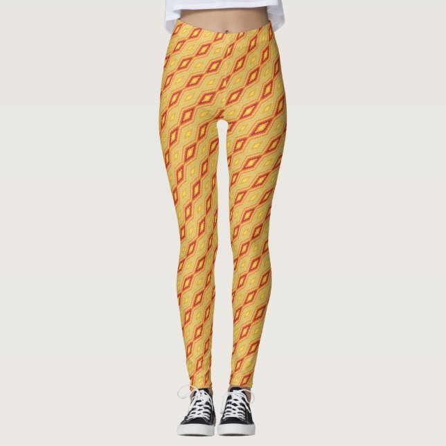 Geometric diamond patterned leggings (Front)