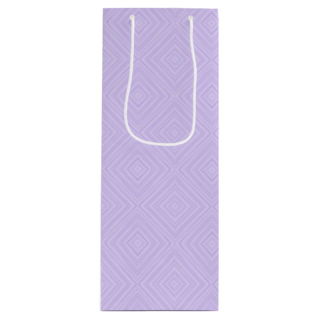 Geometric Diamond Purple Lilac Wine Gift Bag (Front)
