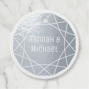 Geometric Diamond Round Favour Tags
