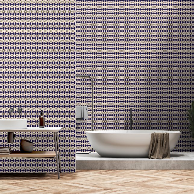 Geometric Diamond Wallpaper (Bathroom)