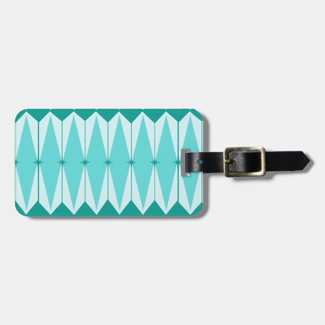 Geometric Diamonds & Starbursts Luggage Tag (Front Horizontal)
