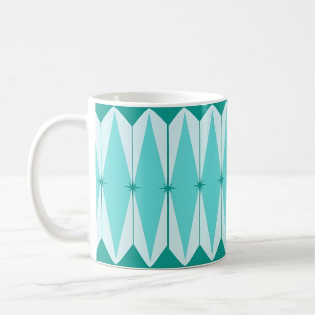 Geometric Diamonds & Starbursts Mug (Left)