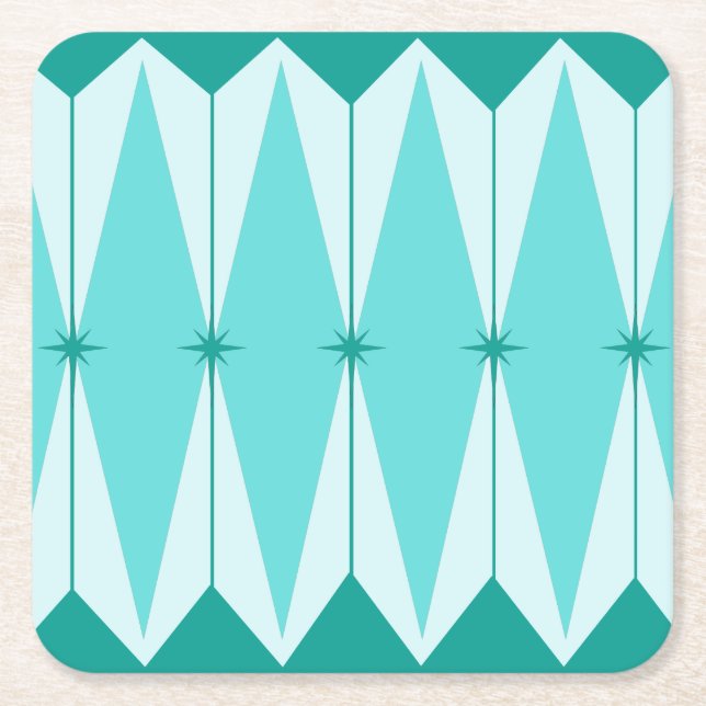 Geometric Diamonds & Starbursts Paper Coasters (Front)