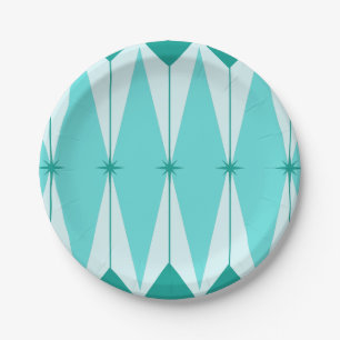Geometric Diamonds & Starbursts Paper Plate