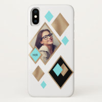 Geometric Diamonds with Photo and Monogram