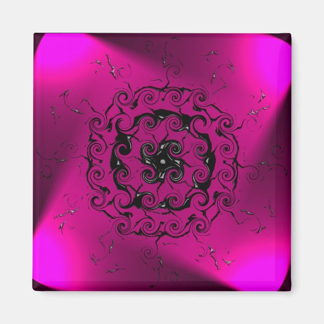 Geometric digital art, spiral purple magnet (Front)