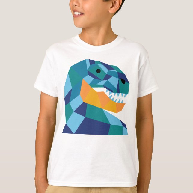 Geometric dinosaur t-shirt for kids - T-Rex (Front)