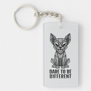 Geometric Dog Keychain