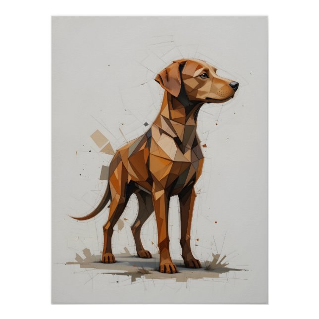 Geometric Dog Profile Poster (Front)