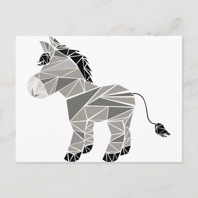 Geometric donkey postcard (Front)