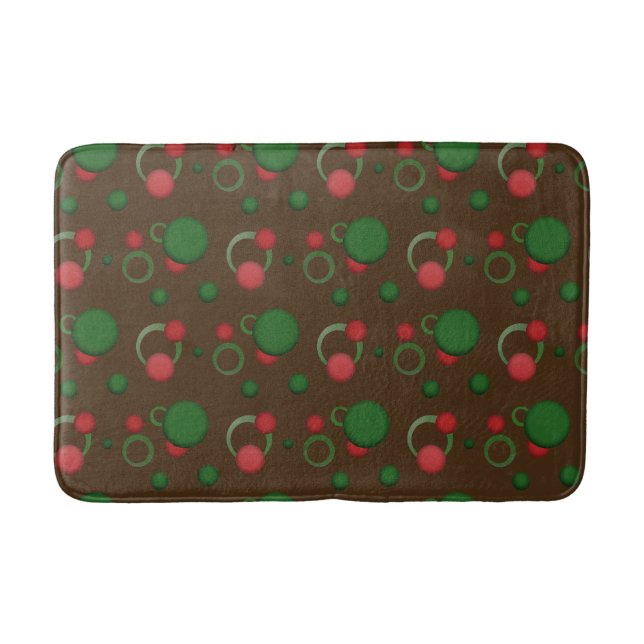 Geometric Dots Circles Retro Pattern on any Colour Bath Mat (Front)
