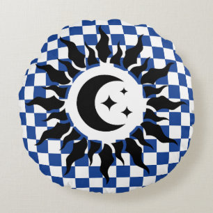 geometric drawing ItalianFreaks Round Pillow