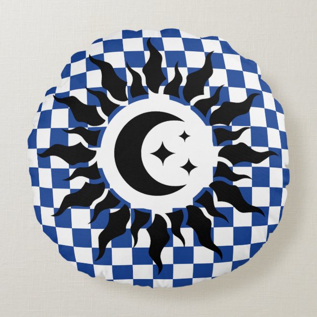 geometric drawing ItalianFreaks Round Pillow (Front)