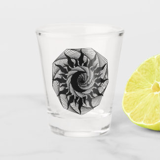 geometric drawing shot glass