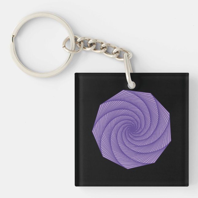 geometric drawing Violet Keychain (Front)
