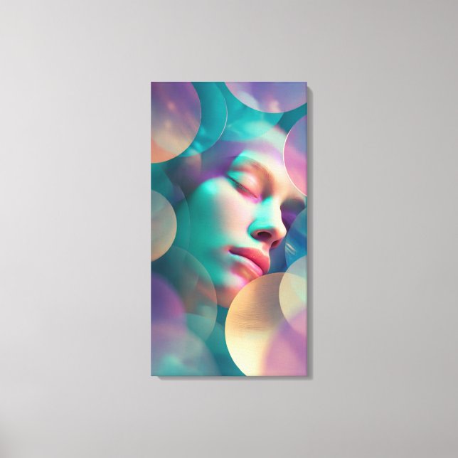 Geometric Dreams Abstract Sleeping Woman Canvas Ar (Front)