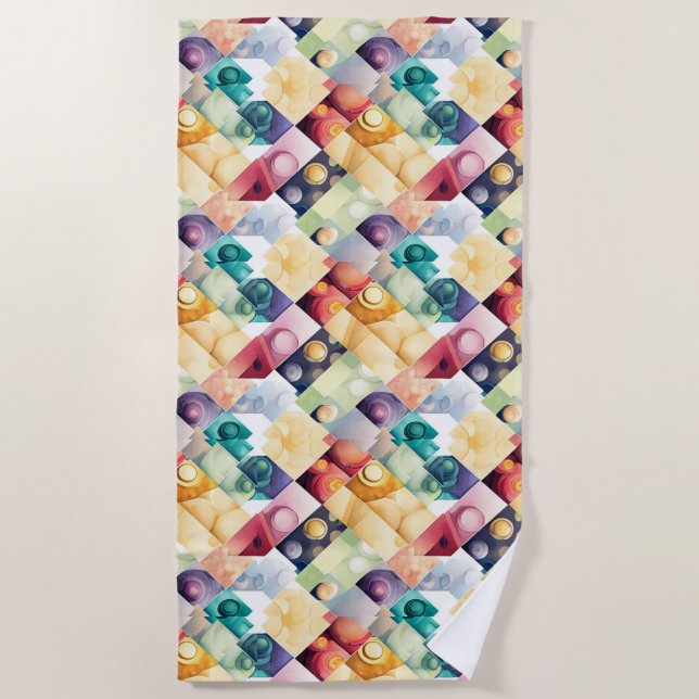 Geometric Drops Beach Towel (Front)