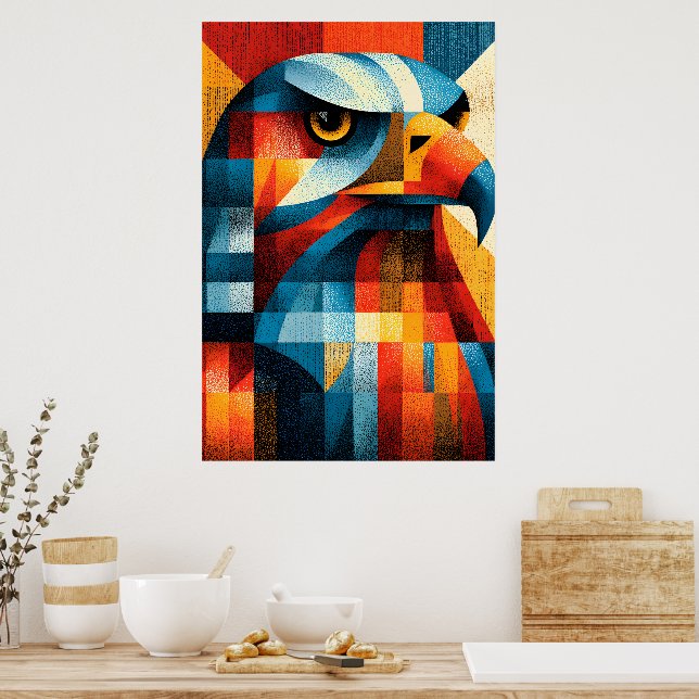 Geometric Eagle Art Deco Abstract Pop Art Poster (Kitchen)