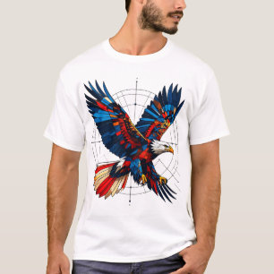 Geometric Eagle – Mosaic Flight with Symbolic Prec T-Shirt