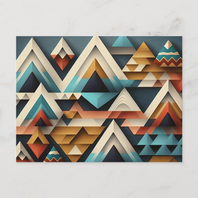 Geometric Earth Tones Texture Aztec Tribal Postcard (Front)