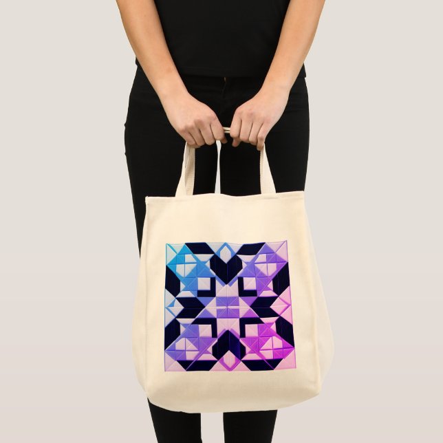 Geometric Eco Grocery Tote Bag (Front (Product))