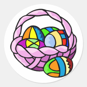 Geometric Eggs in Basket Sticker