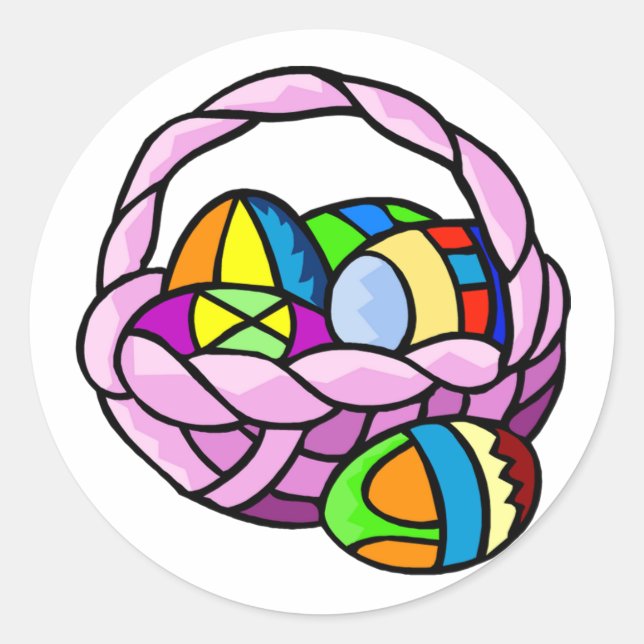 Geometric Eggs in Basket Sticker (Front)