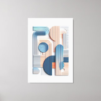 Geometric Elegance: Abstract Layered Paper Art Canvas Print