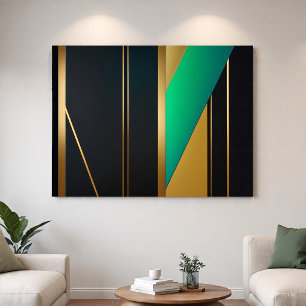Geometric Elegance Gold and Emerald Poster