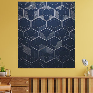 "Geometric Elegance: Hexagonal Artistry Canvas Print