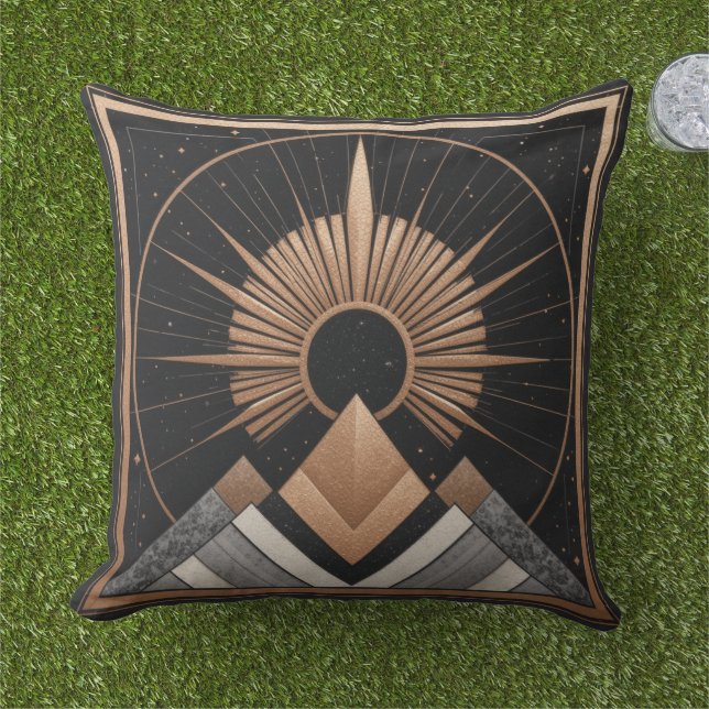 Geometric Elegancy Outdoor Pillow (Grass)