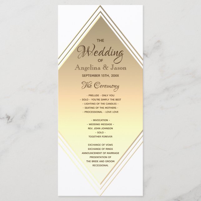 Geometric Elegant Wedding Program (Front)