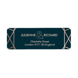 Geometric Elegant Wedding Return Address Labels