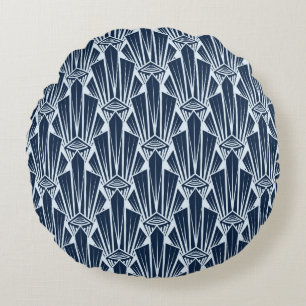 Geometric Elements: Stylized Modern Pattern Round Pillow
