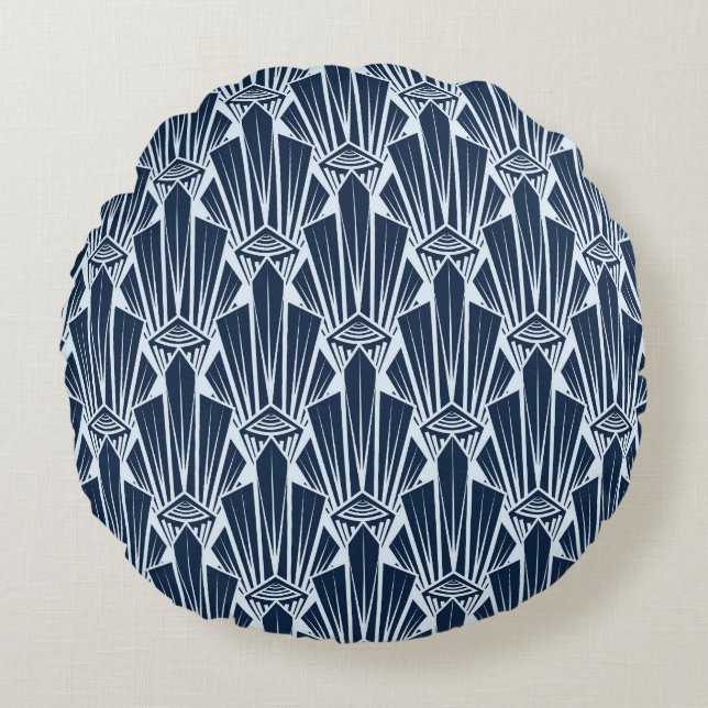 Geometric Elements: Stylized Modern Pattern Round Pillow (Front)