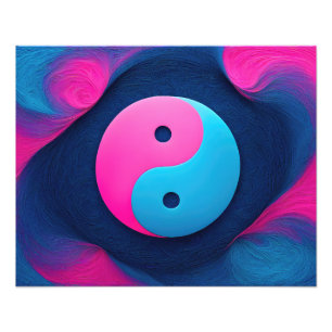 Geometric Equilibrium: Vibrant Yin Yang Pattern Photo Print