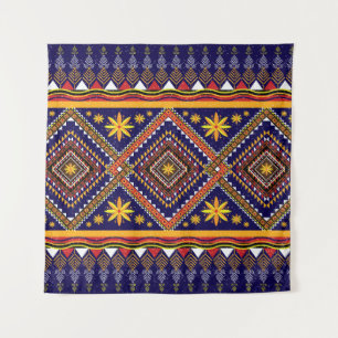 Geometric ethnic oriental ikat pattern traditional tapestry