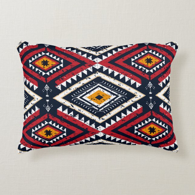 Geometric ethnic oriental seamless pattern traditi accent pillow (Front)