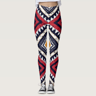 Geometric Ethnic Oriental: Traditional Seamless Leggings