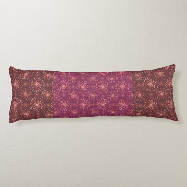 Geometric Ethnic Pattern Body Pillow – Burgundy Re (Back)